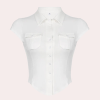 Versatile White Ladies Blouse - Nova-XS-State of Style