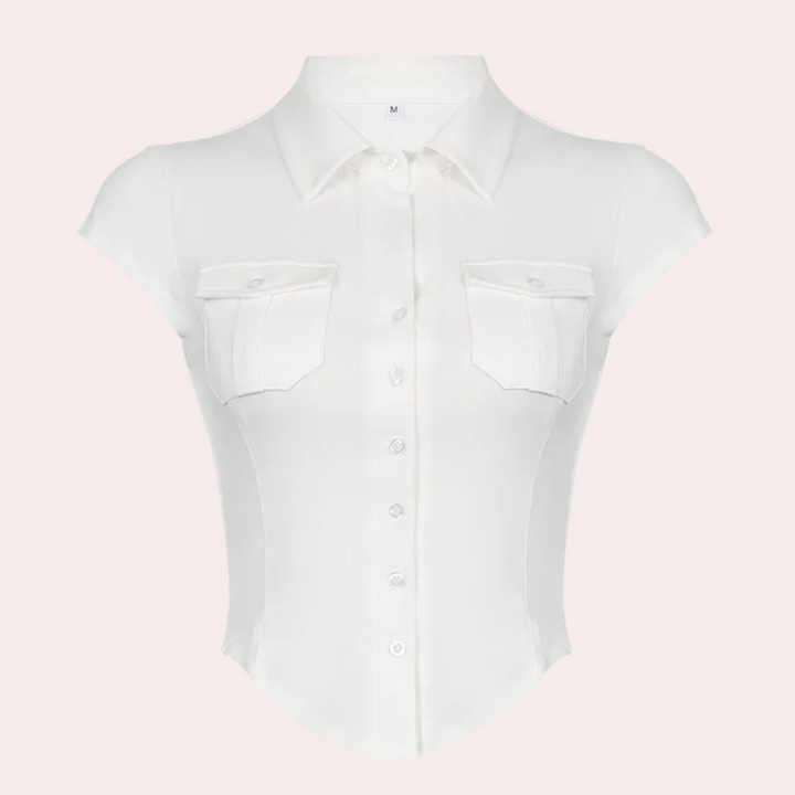 Versatile White Ladies Blouse - Nova-XS-State of Style