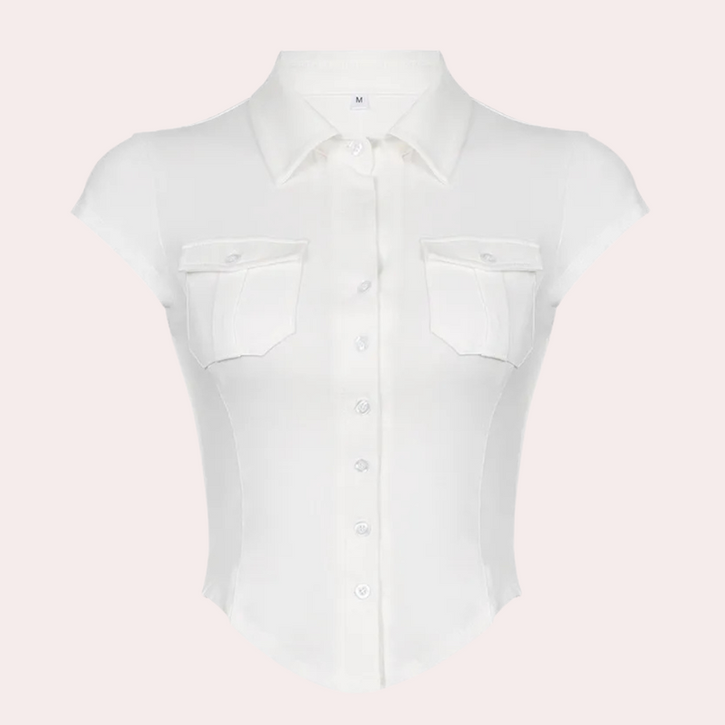 Versatile White Ladies Blouse - Nova-XS-State of Style