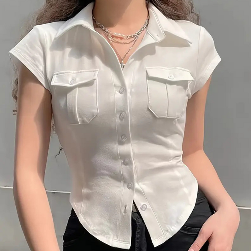 Versatile White Ladies Blouse - Nova-XS-State of Style