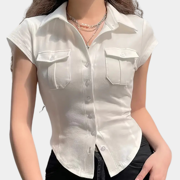 Versatile White Ladies Blouse - Nova-XS-State of Style