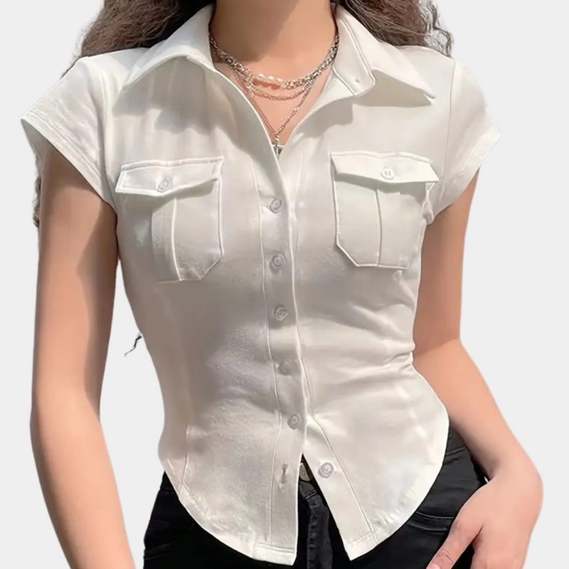 Versatile White Ladies Blouse - Nova-XS-State of Style