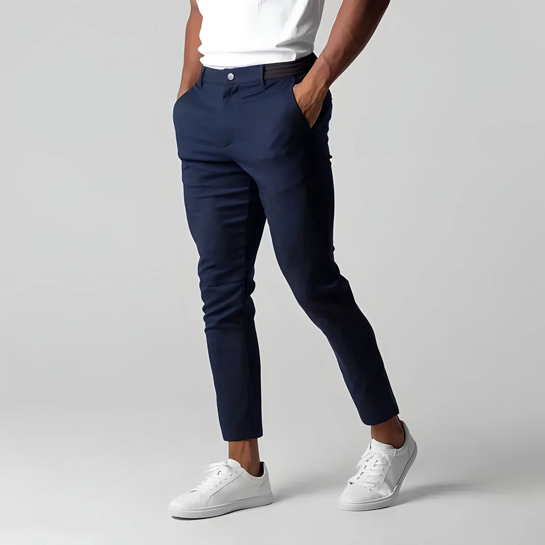 Versatile Wrinkle-Free Trousers | Stretch Mobility Pants-Dark Blue-XS-State of Style