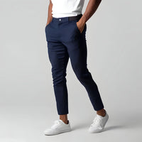 Versatile Wrinkle-Free Trousers | Stretch Mobility Pants-Dark Blue-XS-State of Style