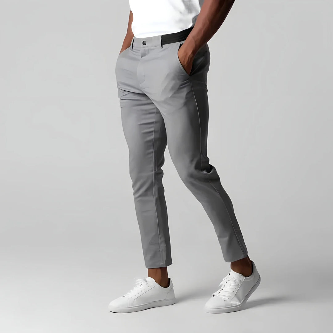 Versatile Wrinkle-Free Trousers | Stretch Mobility Pants-Gray-XS-State of Style