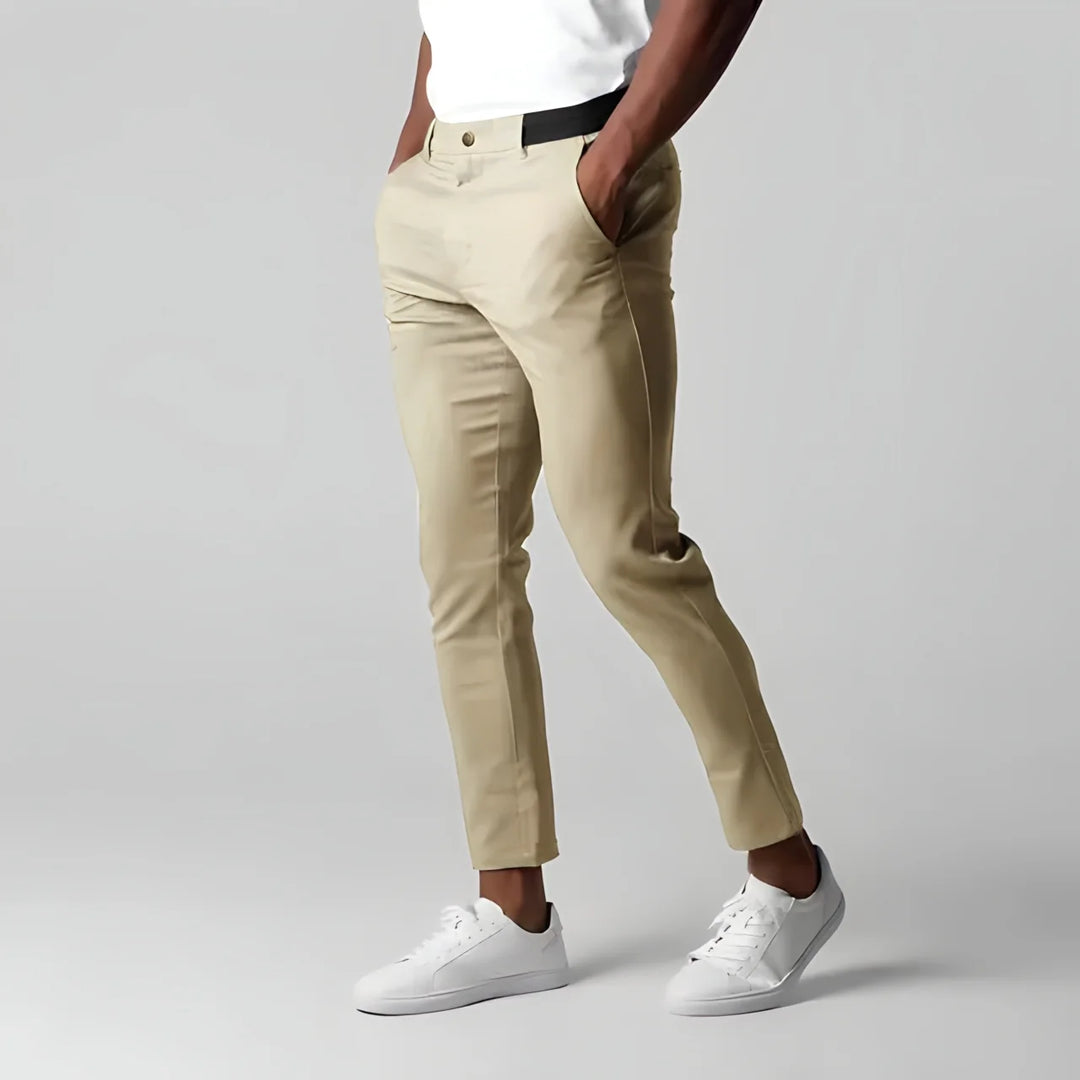 Versatile Wrinkle-Free Trousers | Stretch Mobility Pants-Khaki-XS-State of Style