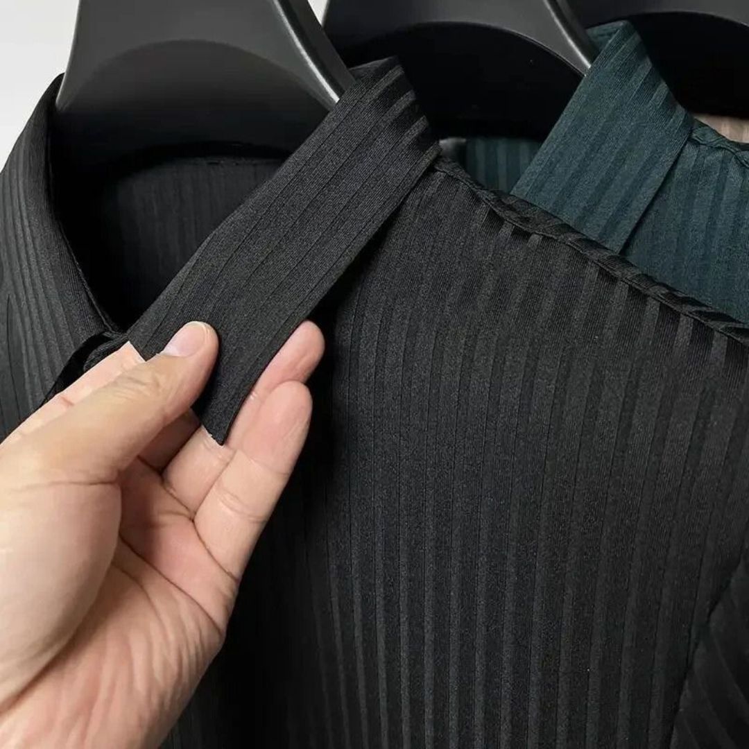 Vertical Stripe Polo Shirt | Casual & Stylish-Dark Green-S-State of Style
