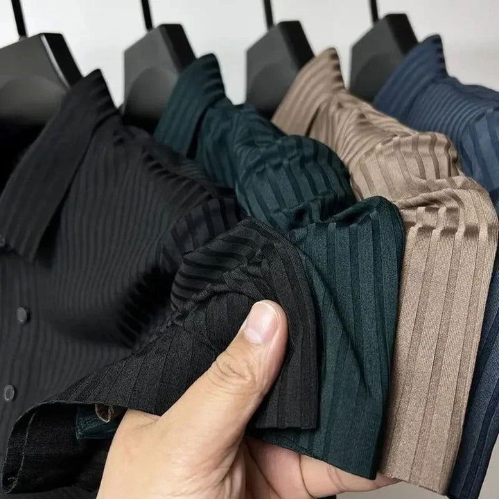 Vertical Stripe Polo Shirt | Casual & Stylish-Dark Green-S-State of Style