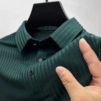 Vertical Stripe Polo Shirt | Casual & Stylish-Dark Green-S-State of Style