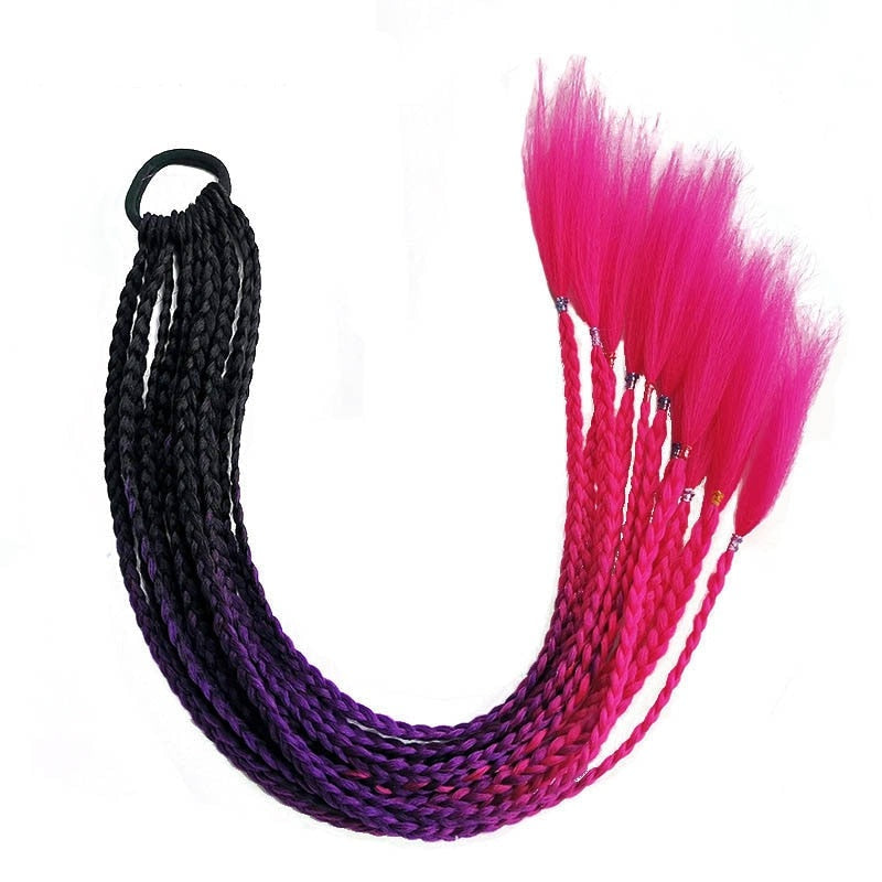 Vibrant Multi-Coloured Hair Extensions-Black Purple Peach-State of Style
