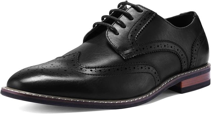 Victor Classic Wingtip Shoes – Timeless Elegance for Men-Black 2-6.5-State of Style