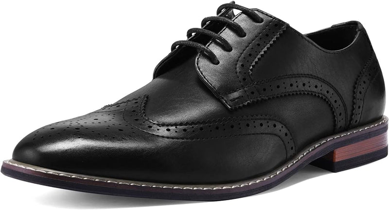 Victor Classic Wingtip Shoes – Timeless Elegance for Men-Black 2-6.5-State of Style