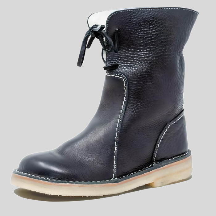 Victoria High-Top Winter Boots – Lace-Up Shoes with Faux Fur Lining-Black-4.5-State of Style