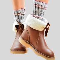 Victoria High-Top Winter Boots – Lace-Up Shoes with Faux Fur Lining-Brown-4.5-State of Style