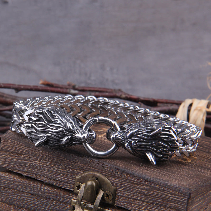 Viking Wolf Charm Bracelet – Ragnar-19cm-State of Style