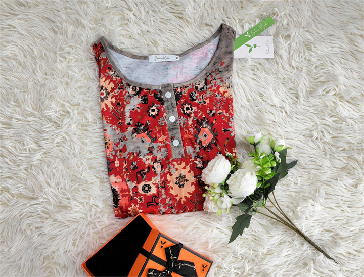 Vintage Aztec Print Long Sleeve - Autumn Pattern-S-State of Style