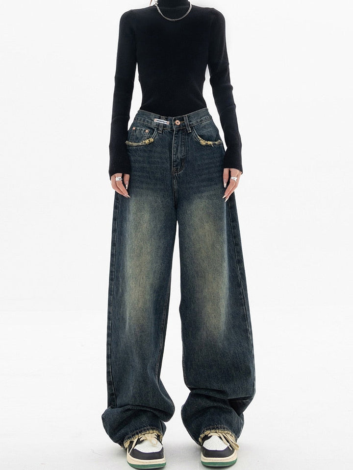 Vintage Baggy Women's Jeans - Aria-Blue Grey-S-State of Style