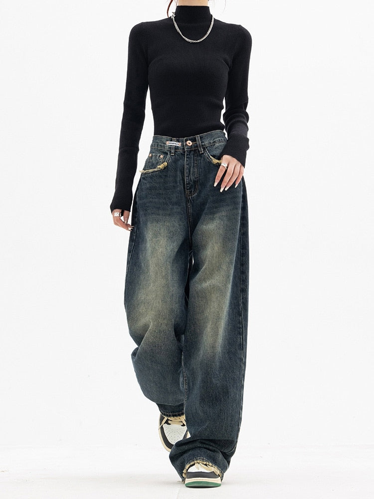 Vintage Baggy Women's Jeans - Aria-Blue Grey-S-State of Style
