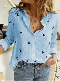 Vintage blouse made of linen mix – Clara-Blue-S-State of Style