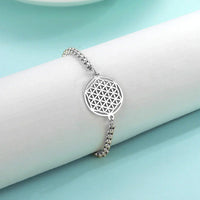 Vintage Chakra Flower Of Life Bracelet-925er Silber-State of Style