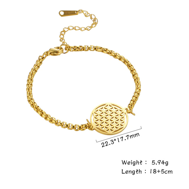 Vintage Chakra Flower Of Life Bracelet-925er Silber-State of Style
