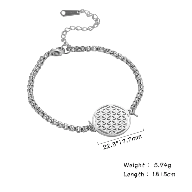 Vintage Chakra Flower Of Life Bracelet-925er Silber-State of Style