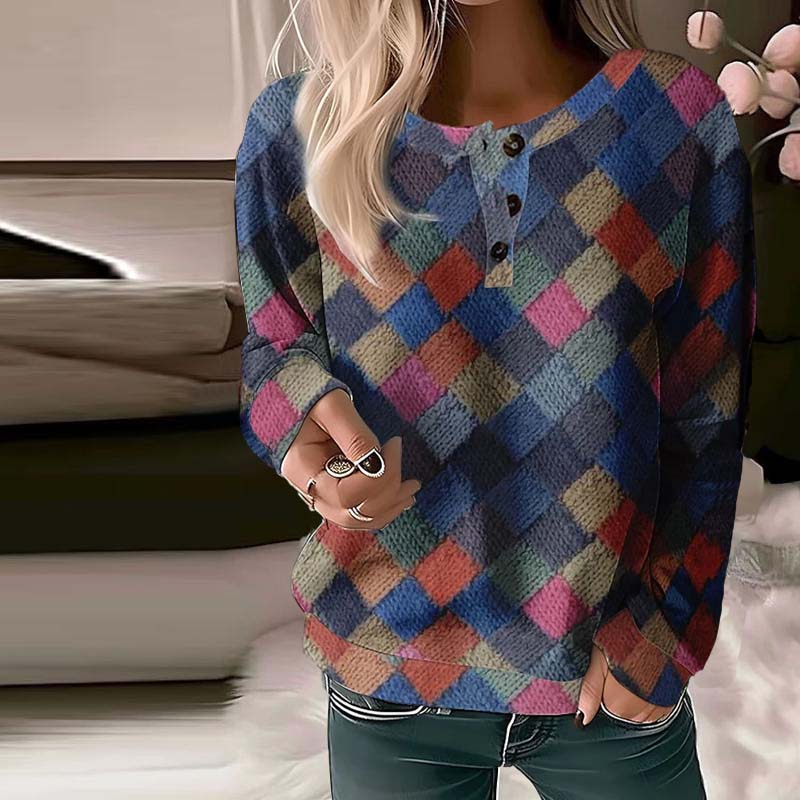 Vintage Checkered Women's Sweater - Haruka-S-State of Style