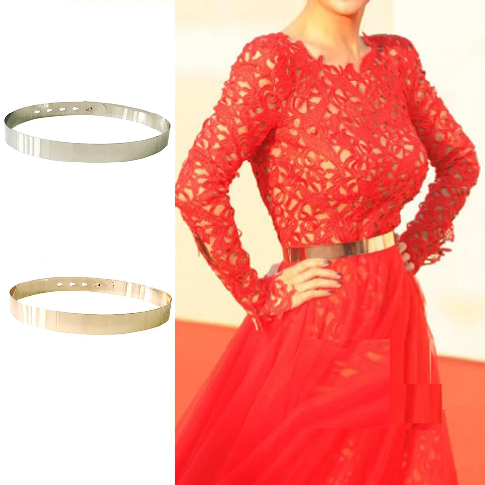 Vintage Chic Adjustable Metal Waist Belt – Gold & Silver-Silver-State of Style