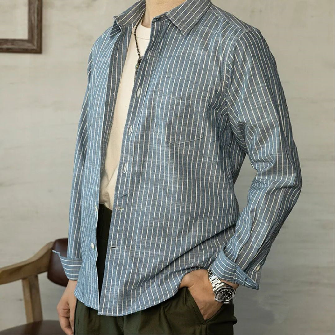 Vintage Cotton Shirt Adam – Classic Long-Sleeve Heritage Style-S-State of Style