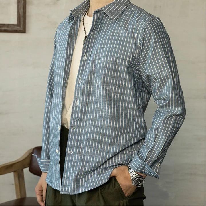 Vintage Cotton Shirt Adam – Classic Long-Sleeve Heritage Style-S-State of Style