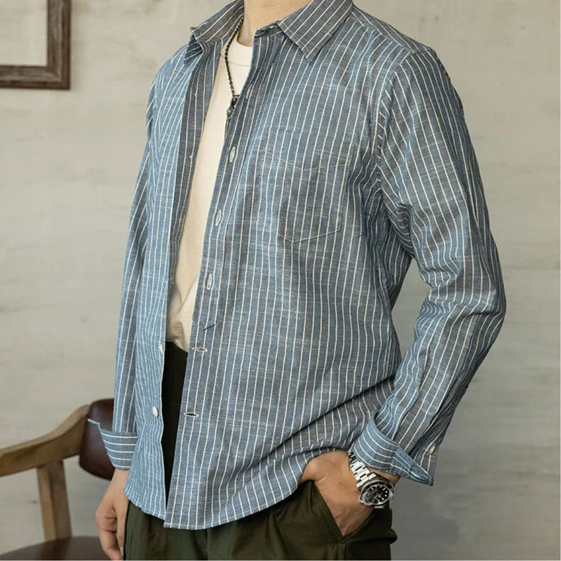 Vintage Cotton Shirt Adam – Classic Long-Sleeve Heritage Style-S-State of Style