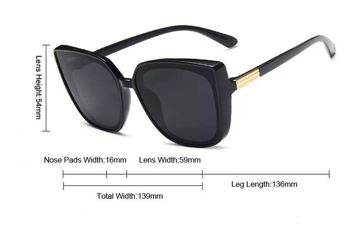 Vintage Designer Cat-Eye Sunglasses-Black-Grey-State of Style