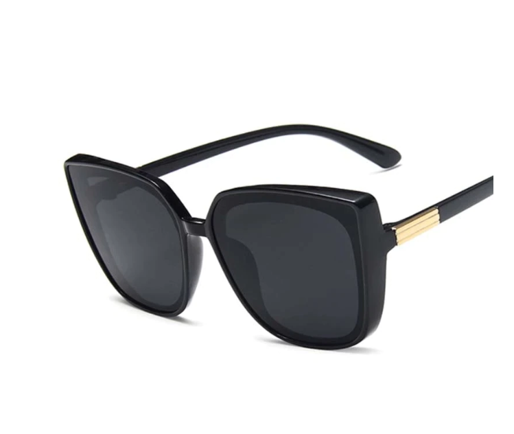 Vintage Designer Cat-Eye Sunglasses-Black-Grey-State of Style