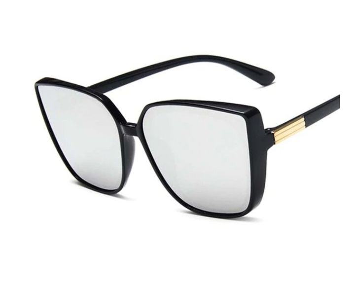 Vintage Designer Cat-Eye Sunglasses-Black-Silver-State of Style