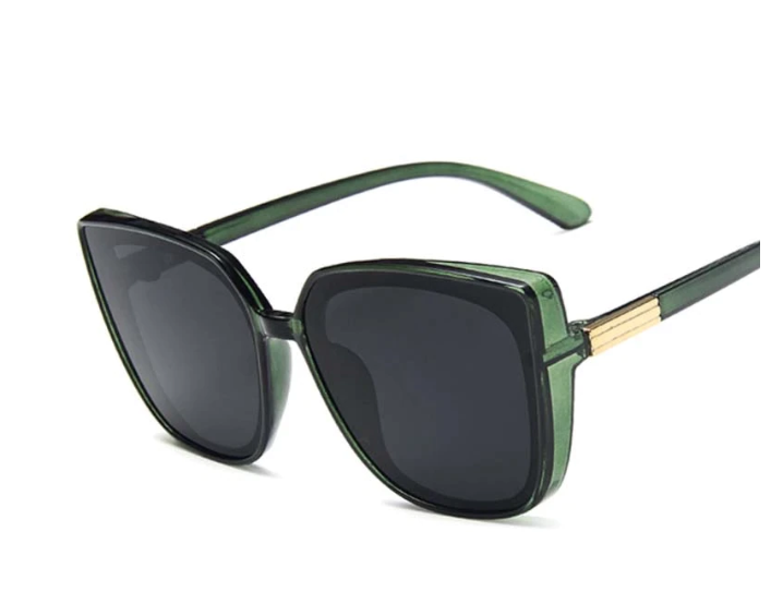 Vintage Designer Cat-Eye Sunglasses-Green-Grey-State of Style