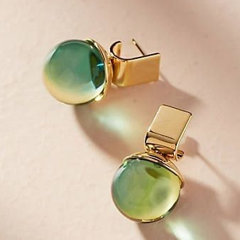 Vintage Earrings with Green Crystal - Emerald-State of Style