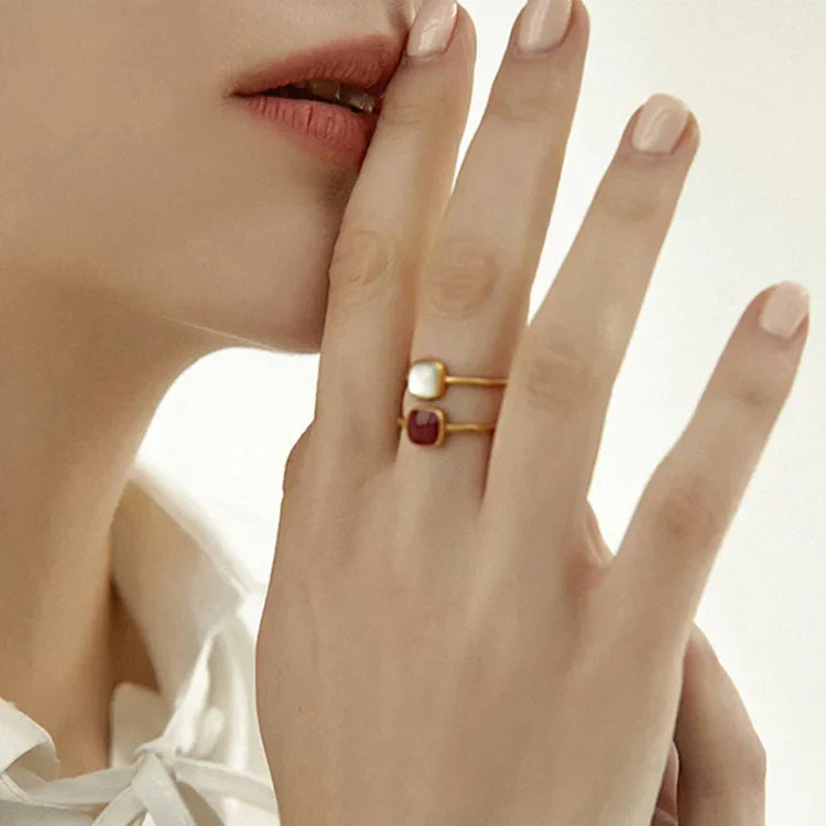 Vintage Enamel Ring - Elvira-Red-State of Style