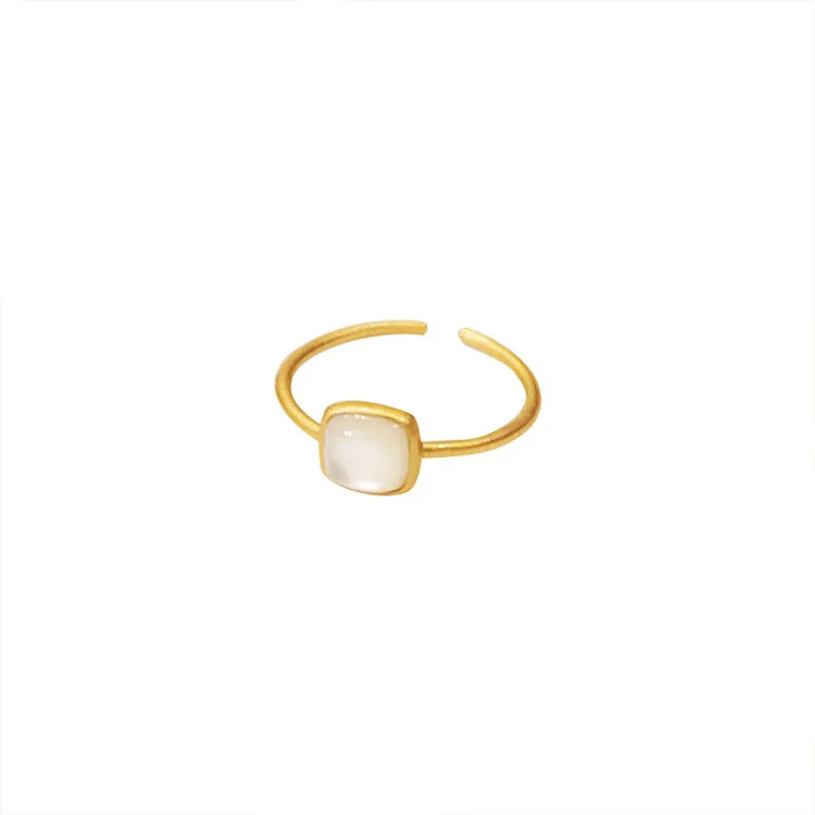 Vintage Enamel Ring - Elvira-White-State of Style