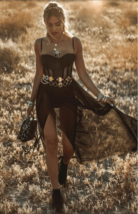 Vintage Festival Dress with Charm - Amelie Vogue-Black-S-50% OFF!-State of Style