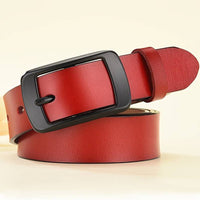 Vintage Genuine Leather Belt-Red-70cm-State of Style