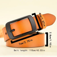Vintage Genuine Leather Belt-Red-70cm-State of Style