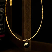 Vintage Gold Crack Necklace - Iris-State of Style