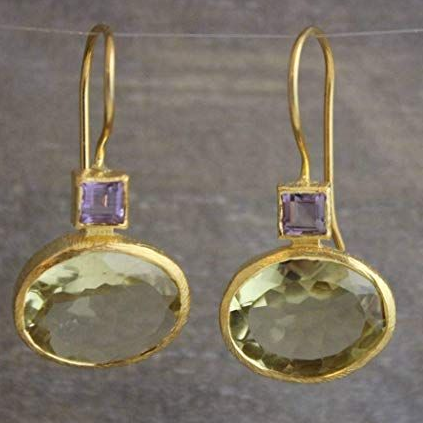 Vintage Gold Earrings with Green Crystal – Lucinia-State of Style