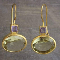 Vintage Gold Earrings with Green Crystal – Lucinia-State of Style