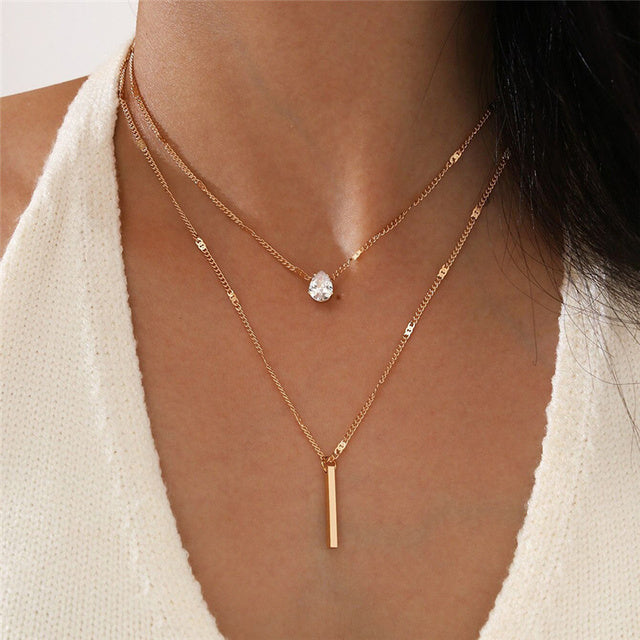 Vintage Gold Pendant Necklace Set | Sparkling Jewellery-Gold-State of Style