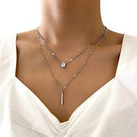 Vintage Gold Pendant Necklace Set | Sparkling Jewellery-Silver-State of Style