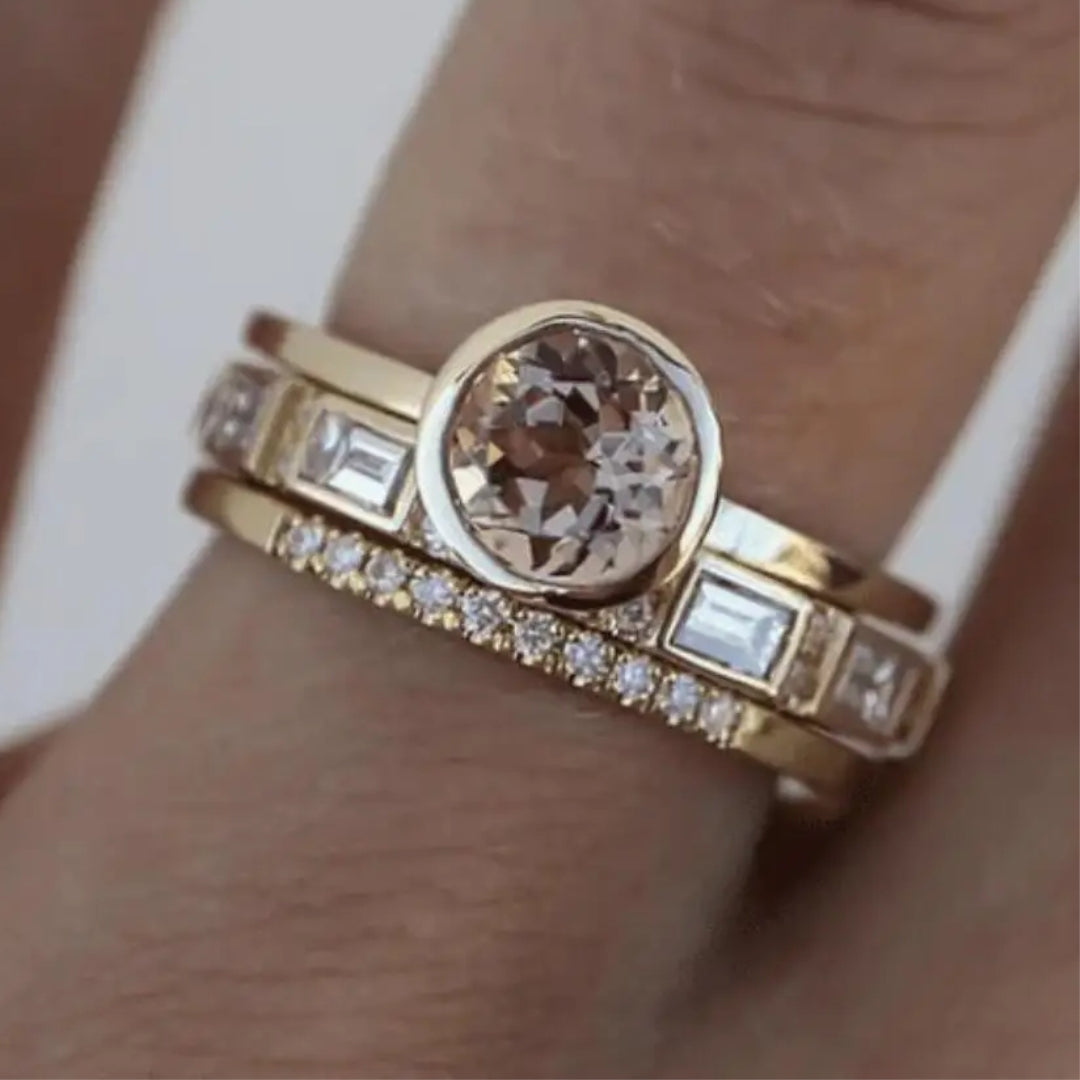 Vintage Gold Ring with Crystals - Eliana-6-State of Style