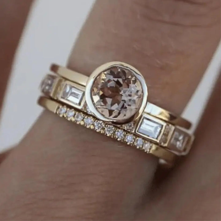 Vintage Gold Ring with Crystals - Eliana-6-State of Style
