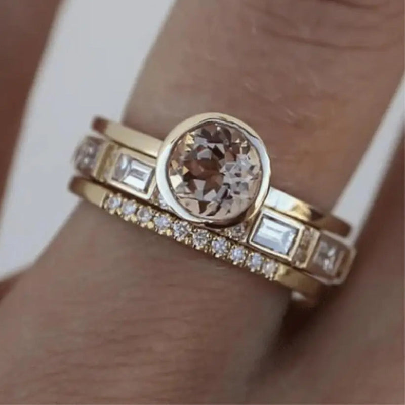 Vintage Gold Ring with Crystals - Eliana-6-State of Style