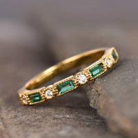 Vintage Gold Ring with Green Zirconia - Zarina-6-State of Style